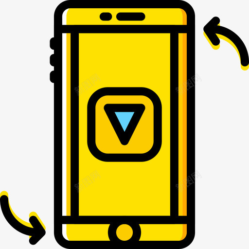 智能手机虚拟现实11黄色图标svg_新图网 https://ixintu.com 智能手机 虚拟现实11 黄色