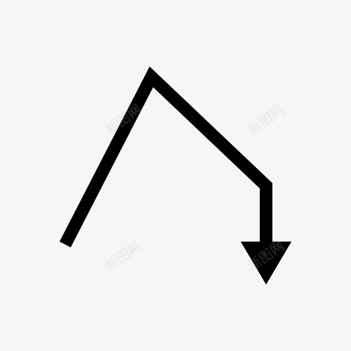 箭头方向下图标svg_新图网 https://ixintu.com 下 实心细箭头 指针 方向 符号 箭头