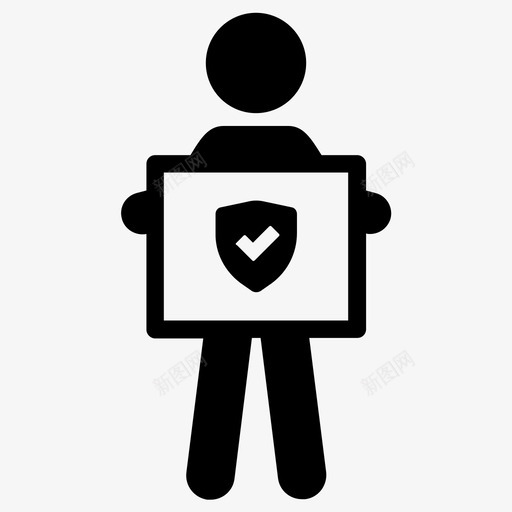 保护检查标记安全图标svg_新图网 https://ixintu.com 保护 安全 手持海报标语的人 检查标记 防护