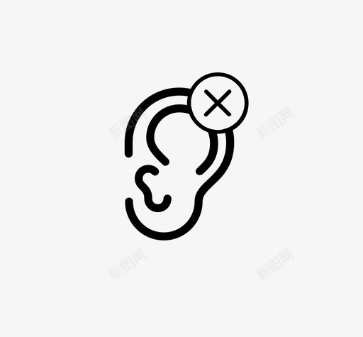 听力损失听不见没有声音图标svg_新图网 https://ixintu.com 听不见 听力损失 听力障碍 无声 没有声音