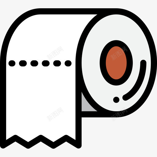 卫生纸浴室用品线颜色图标svg_新图网 https://ixintu.com 卫生纸 浴室用品 线颜色