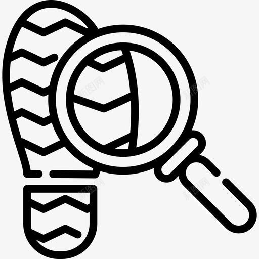 足迹犯罪调查5线状图标svg_新图网 https://ixintu.com 犯罪调查5 线状 足迹