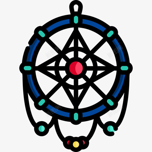Dreamcatcher波西米亚风格5线性颜色图标svg_新图网 https://ixintu.com Dreamcatcher 波西米亚风格5 线性颜色