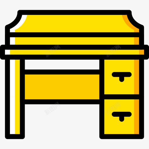 桌子5户黄色图标svg_新图网 https://ixintu.com 5户 桌子 黄色