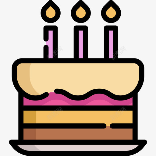 生日蛋糕母亲节6线性颜色图标svg_新图网 https://ixintu.com 母亲节6 生日蛋糕 线性颜色