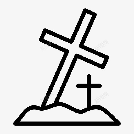墓地十字架坟墓图标svg_新图网 https://ixintu.com 万圣节 十字架 坟墓 墓地