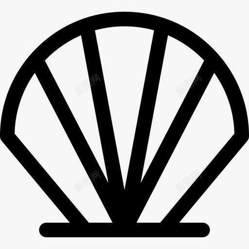 扇贝海洋生物9线状图标svg_新图网 https://ixintu.com 扇贝 海洋生物9 线状