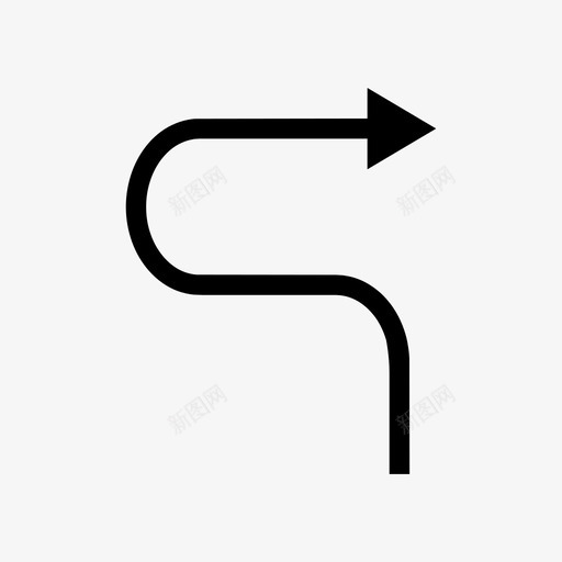 箭头方向右图标svg_新图网 https://ixintu.com 右 实心细箭头 方向 箭头 转弯