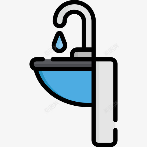 水龙头浴室线性颜色图标svg_新图网 https://ixintu.com 水龙头 浴室 线性颜色