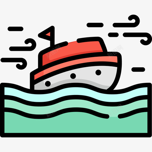 波浪73号天气线性颜色图标svg_新图网 https://ixintu.com 73号天气 波浪 线性颜色