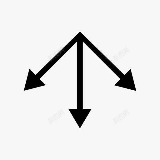 箭头连接方向图标svg_新图网 https://ixintu.com 向下 方向 箭头 箭头实心细 连接