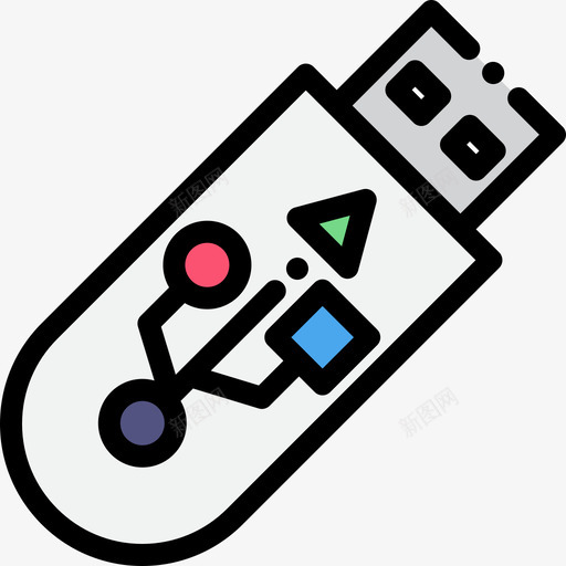 Usb多媒体20线性彩色图标svg_新图网 https://ixintu.com Usb 多媒体20 线性彩色