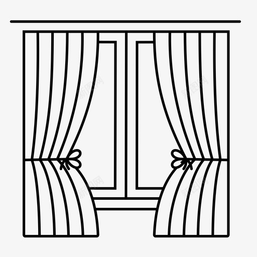 窗帘装饰家具图标svg_新图网 https://ixintu.com 室内 家具 家居 窗帘 装饰