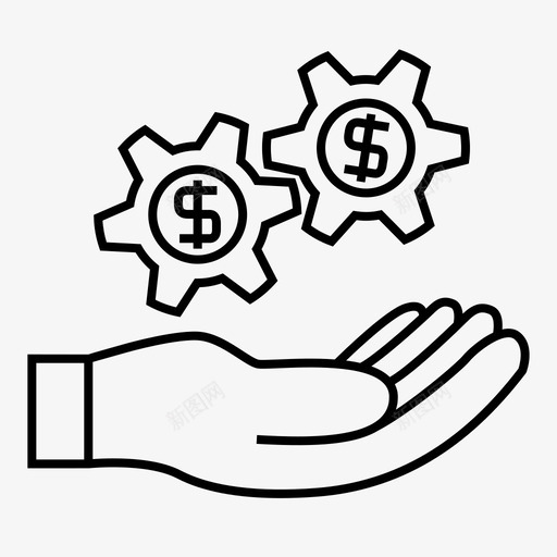 硬币收入资金图标svg_新图网 https://ixintu.com 得到 手 收入 硬币 设置 财务 资金