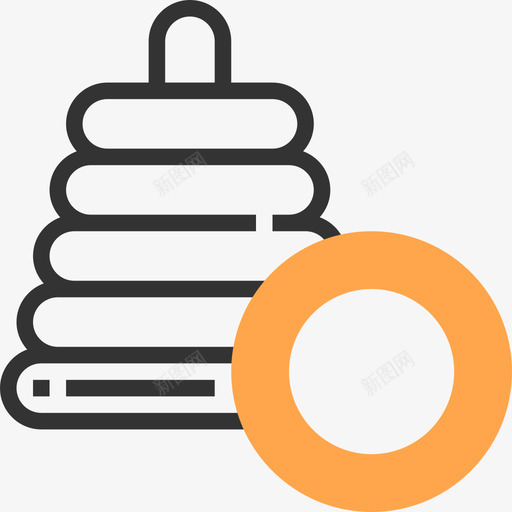 戒指玩具黄影子图标svg_新图网 https://ixintu.com 戒指 玩具 黄影子