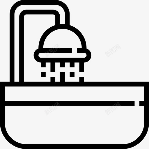 淋浴家装2线性图标svg_新图网 https://ixintu.com 家装2 淋浴 线性