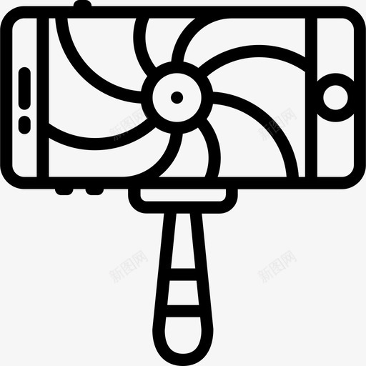 自拍棒摄影9直线图标svg_新图网 https://ixintu.com 摄影9 直线 自拍棒