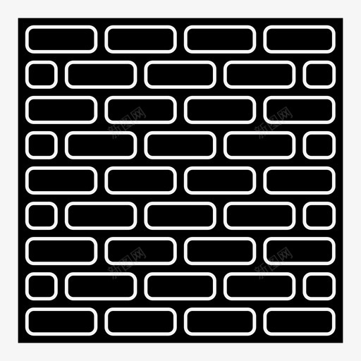 砖块建筑安全图标svg_新图网 https://ixintu.com 停止 墙 安全 建筑 砖块 纹理 网格
