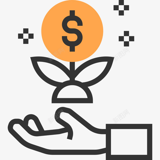 增长金融自由黄影图标svg_新图网 https://ixintu.com 增长 金融自由 黄影