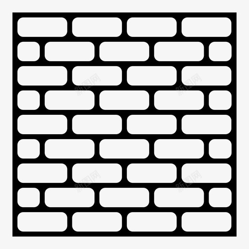 砖块建筑安全图标svg_新图网 https://ixintu.com 停止 墙 安全 建筑 砖块 纹理 网格