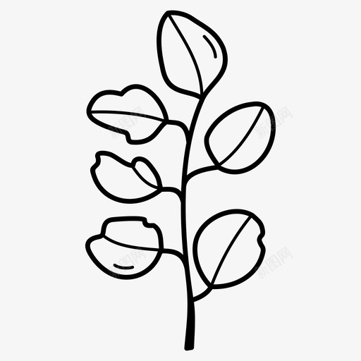 桉树花绿叶图标svg_新图网 https://ixintu.com 叶 桉树 桉树杨 绿叶 自然 花