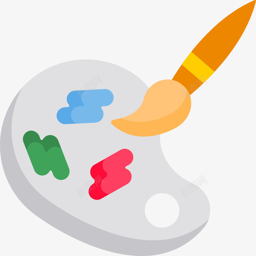 调色板创意工具9平面图标svg_新图网 https://ixintu.com 创意工具9 平面 调色板