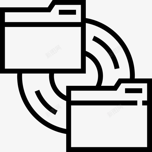 文件夹数据组织4线性图标svg_新图网 https://ixintu.com 数据组织4 文件夹 线性