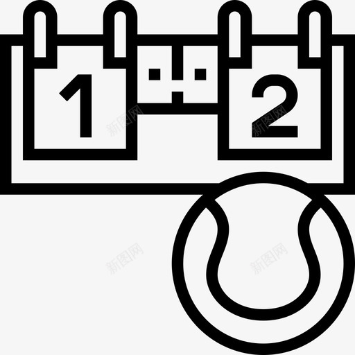 记分板网球3直线图标svg_新图网 https://ixintu.com 直线 网球3 记分板