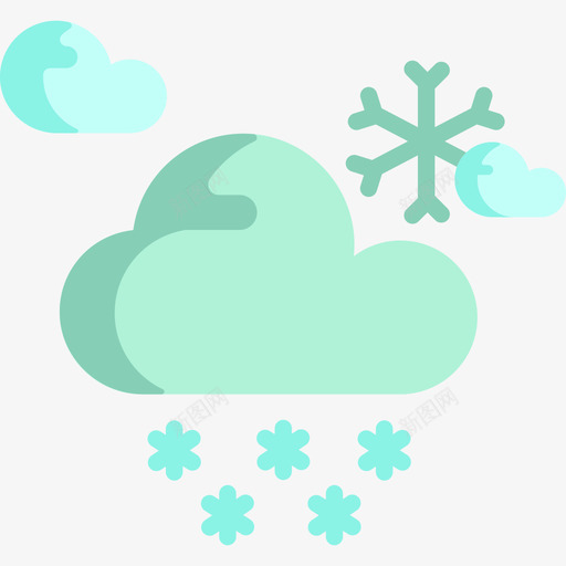 下雪74号天气平坦图标svg_新图网 https://ixintu.com 74号天气 下雪 平坦