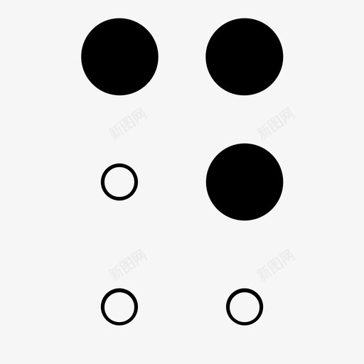 盲文d字母表盲文图标svg_新图网 https://ixintu.com 凸点 字母表 点 盲文 盲文d 触摸