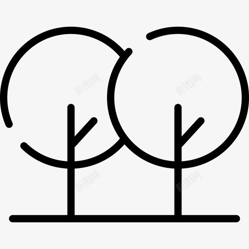 树木城市7线形图标svg_新图网 https://ixintu.com 城市7 树木 线形