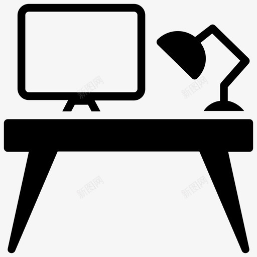 电脑桌办公桌工作场所图标svg_新图网 https://ixintu.com 办公桌 工作场所 工作空间 电脑桌 设计思维字形图标