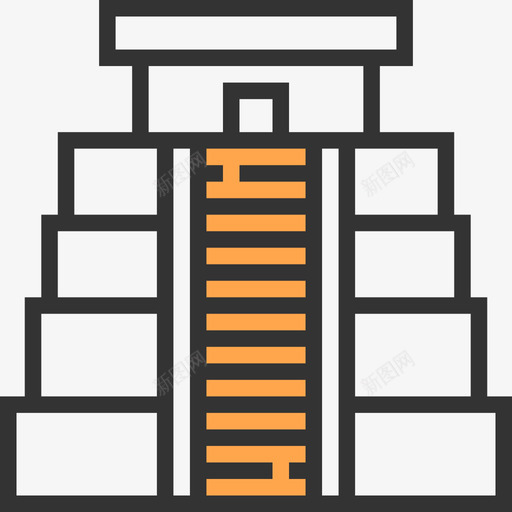 玛雅金字塔墨西哥4黄色阴影图标svg_新图网 https://ixintu.com 墨西哥4 玛雅金字塔 黄色阴影