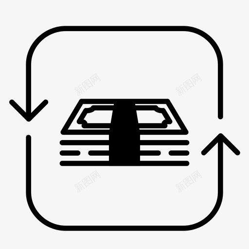 钞票银行收益图标svg_新图网 https://ixintu.com 增长 收益 货币 贸易 钞票 钞票图标 银行