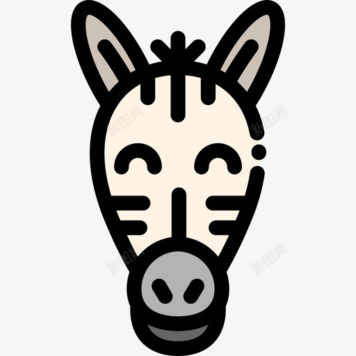 斑马动物30线颜色图标svg_新图网 https://ixintu.com 动物30 斑马 线颜色