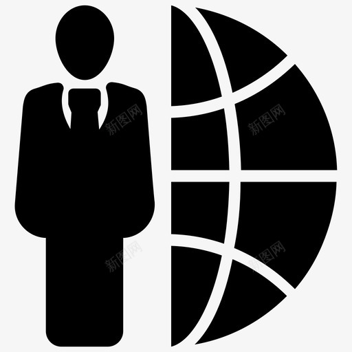 全球管理领导力远程管理图标svg_新图网 https://ixintu.com 业务外包 全球管理 声誉管理字形图标 虚拟管理 远程管理 领导力