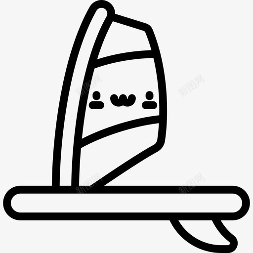 风帆kawaii夏季人物2线性图标svg_新图网 https://ixintu.com kawaii夏季人物2 线性 风帆