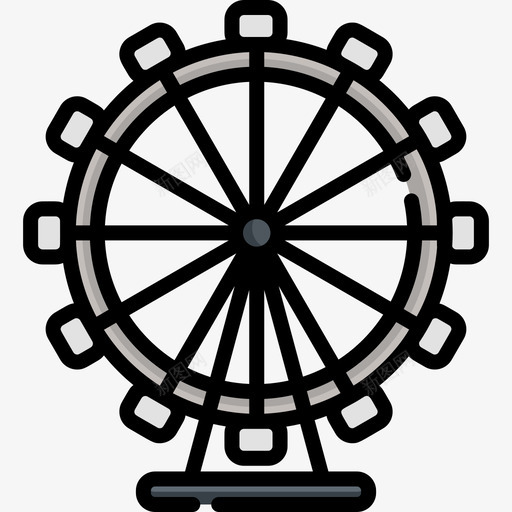 伦敦眼英国4线性颜色图标svg_新图网 https://ixintu.com 伦敦眼 线性颜色 英国4