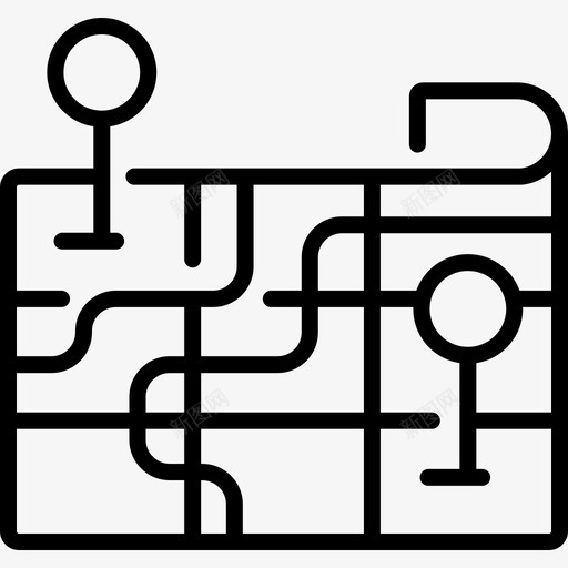 地图信息图形元素线性图标svg_新图网 https://ixintu.com 信息图形元素 地图 线性