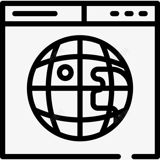浏览器数字营销23线性图标svg_新图网 https://ixintu.com 数字营销23 浏览器 线性