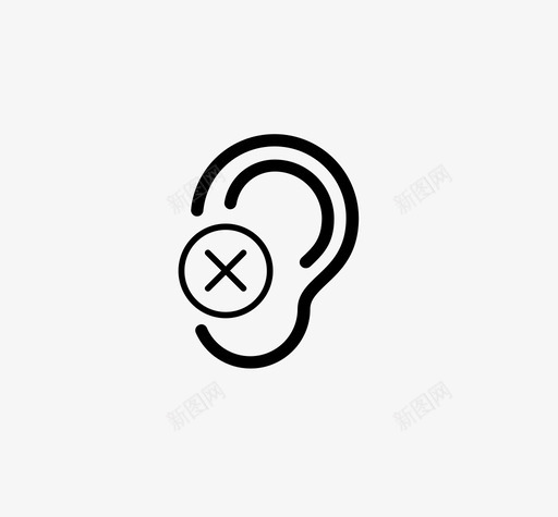 听力损失听不见没有声音图标svg_新图网 https://ixintu.com 听不见 听力损失 听力障碍 无声 没有声音