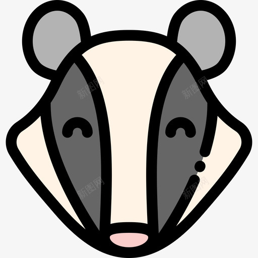 獾动物30线形颜色图标svg_新图网 https://ixintu.com 动物30 獾 线形颜色