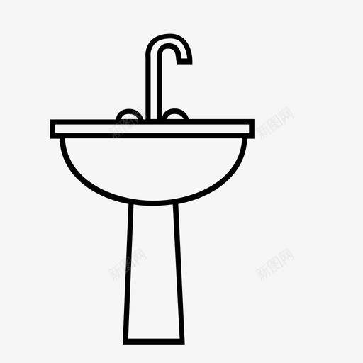 水槽洗脸盆洗手图标svg_新图网 https://ixintu.com 厨房 家 家具 家居装饰 水 水槽 水龙头 洗手 洗脸盆 浴室 装饰