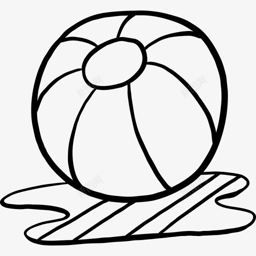 沙滩球夏季2黑色图标svg_新图网 https://ixintu.com 夏季2 沙滩球 黑色
