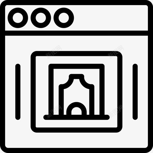 浏览器启动4线性图标svg_新图网 https://ixintu.com 启动4 浏览器 线性