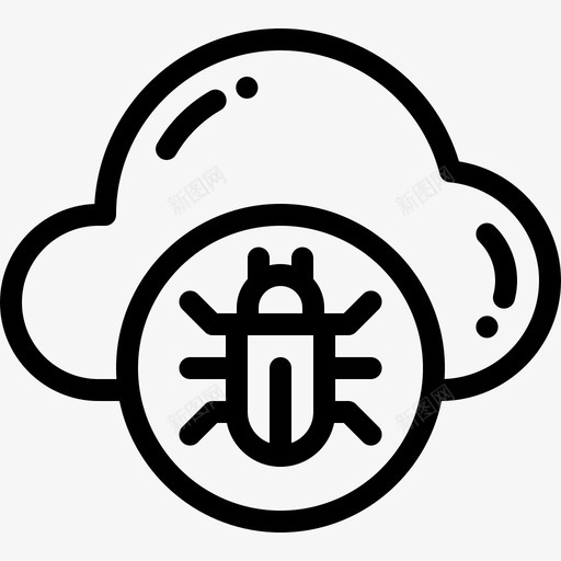 云计算网络犯罪4线性图标svg_新图网 https://ixintu.com 云计算 线性 网络犯罪4