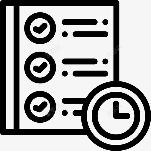 计划时间管理12线性图标svg_新图网 https://ixintu.com 时间管理12 线性 计划