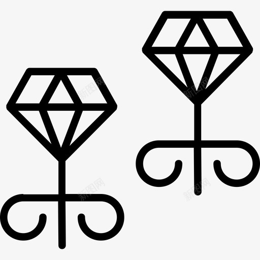 耳环婚礼27直系图标svg_新图网 https://ixintu.com 婚礼27 直系 耳环