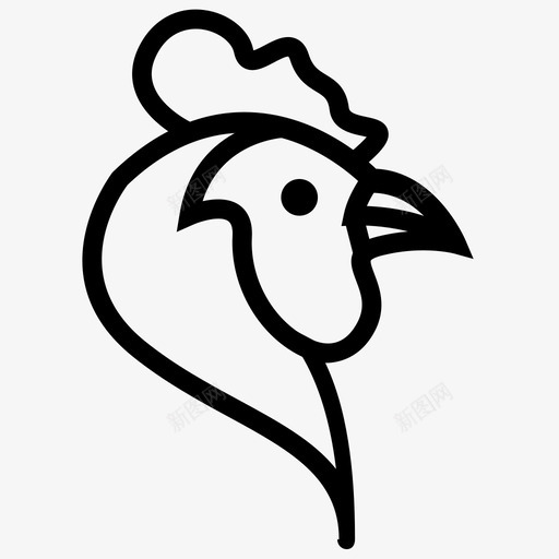 鸡脸鸡头图标svg_新图网 https://ixintu.com 鸡头 鸡脸