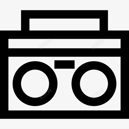 收音机80年代7线性图标svg_新图网 https://ixintu.com 80年代7 收音机 线性